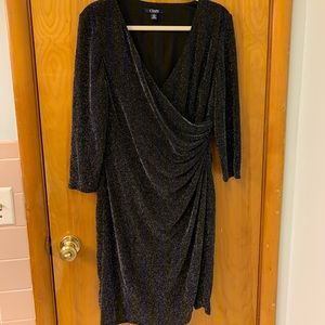 Sparkle Faux Wrap Dress